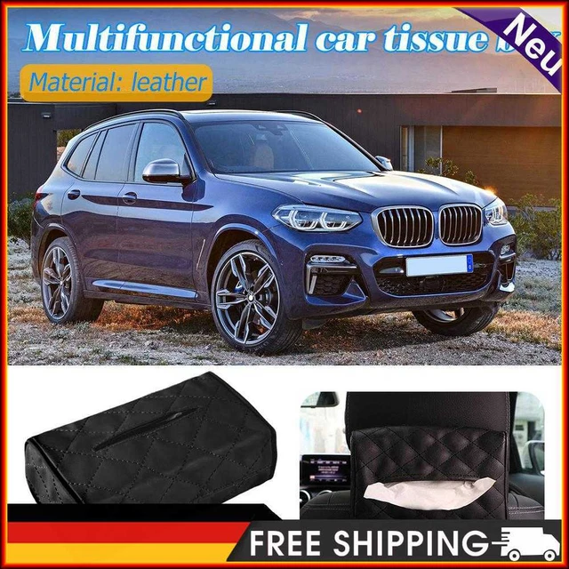 Ahomi Cuero PU Caja de Tejidos para Coche Toalla Serpina Papeles Contenedor (Negro)