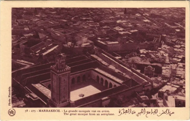 CPA AK MAROC MARRAKECH La grande mosquée vue en avion Flandrin (37886)