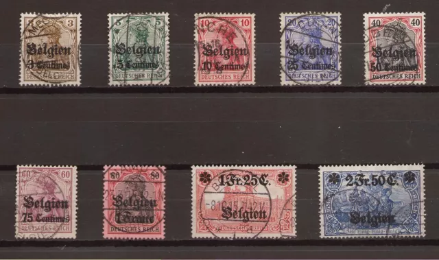 1916 Belgien aus Mi. 1-9 gestempelt Einzelmarken zur Auswahl