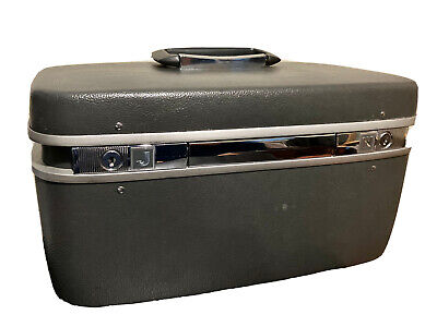 Vintage -  Samsonite Horizon  Dark Grey Train Case - Hard Luggage -Keys included