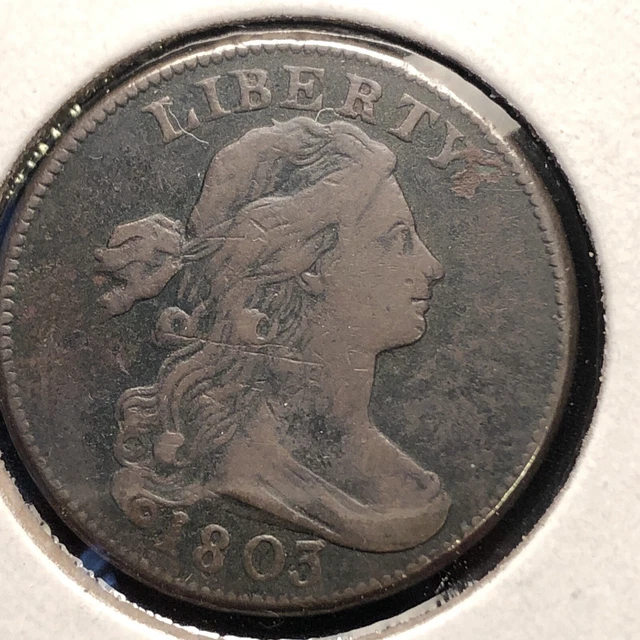 1803 Draped Bust Large Cent 1C Small Date Small Fraction Vf