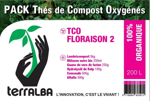 Pack TCO floraison 2 pour 200L de thés de compost potager microorganismes