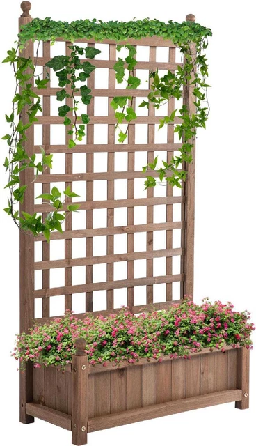 FIORIERA PER ESTERNI in Legno con Grigliato e Arco 83x36x152 cm