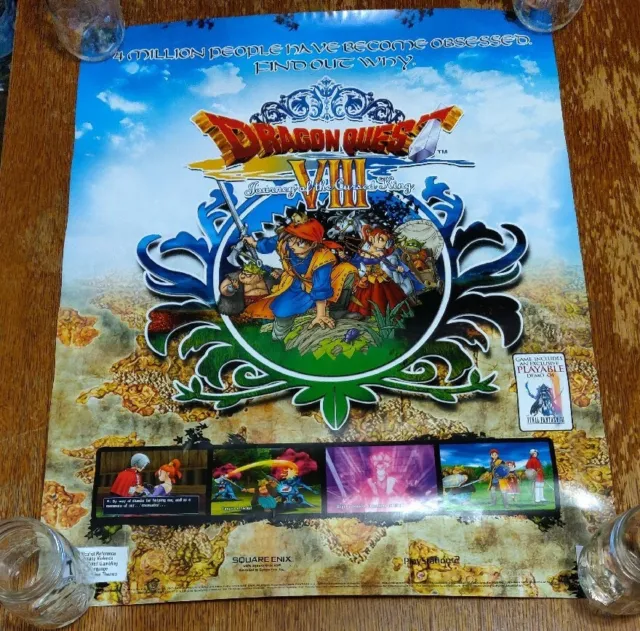 Dragon Quest VIII Official Promo Store Poster 2005 PS2 Square RPG Dragonquest!