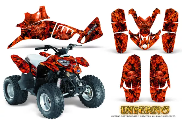 Polaris Predator 90 Graphics Kit Creatorx Decals Inferno Red