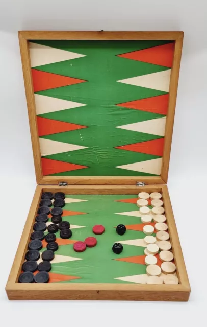 Chessboard, Mill and Backgammon 3in1 Play Set, Vintage Chess & Games Board