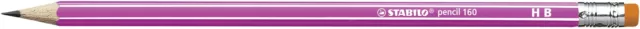 Bleistift mit Radiergummi - STABILO pencil 160 in pink - Einzelstift - Härt ...