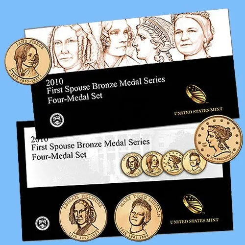 2010 First Spouse Bronze Medal Series Four Medal Set ~ US Mint Envelope