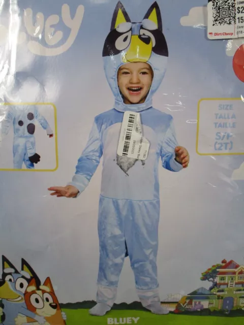 Licensed Bluey Character Toddler Child Halloween Complete Costume Jumpsuit  3T-4T