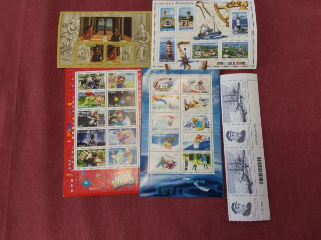 lot feuillets blocs timbres france neufs