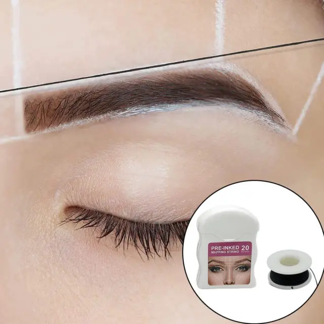 20m Microblading Mapping String Pre-Inked Eyebrow Marker Tattoo Brows X6Y0