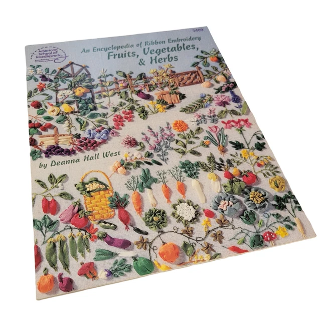 Figura 1997 ASN Enciclopedia de cinta bordado frutas verduras y hierbas en muy buen estado+