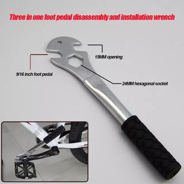 Metal Bike Pedal Wrench Installation Bicycle Pedal Spanner Sturdy   Bicycle