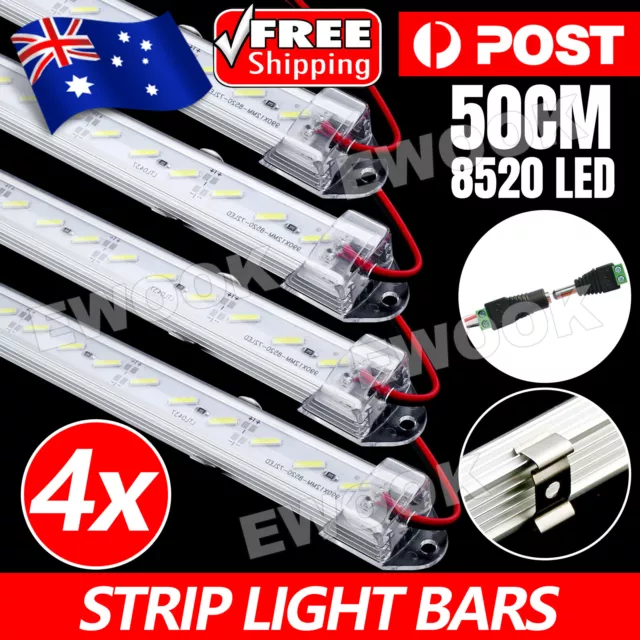 4pc 50CM 12V DC 8520 LED STRIP LIGHT BAR ON OFF CARAVAN CAMPING BOAT