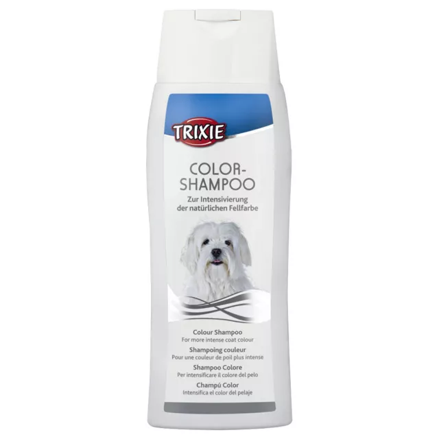 Trixie Chiens Color-Shampoo 250 ML pour Blanc Abattre, Neuf