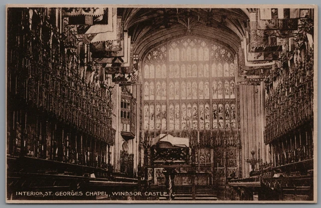 ST GEORGES CHAPEL Windsor Castle Berkshire England Postcard $9.26 ...