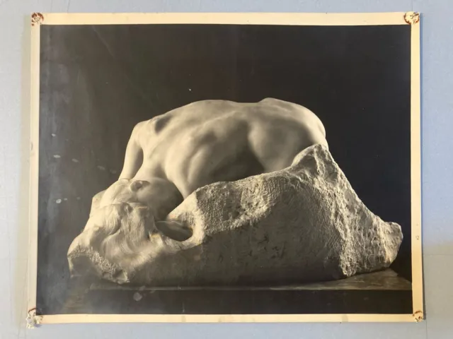 Tres Belle Photo 1900 Originale De Sculpture De Auguste Rodin Marbre Argentique