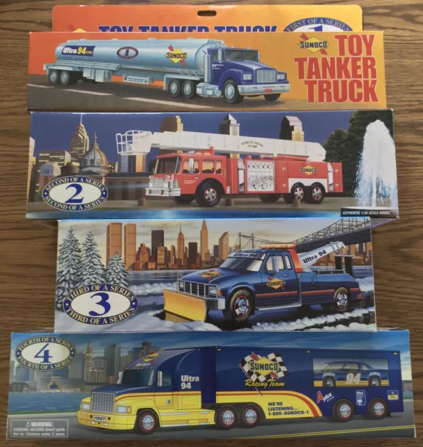 1990’s Vintage (#1-#4) Sunoco Toy Truck Lot NIB