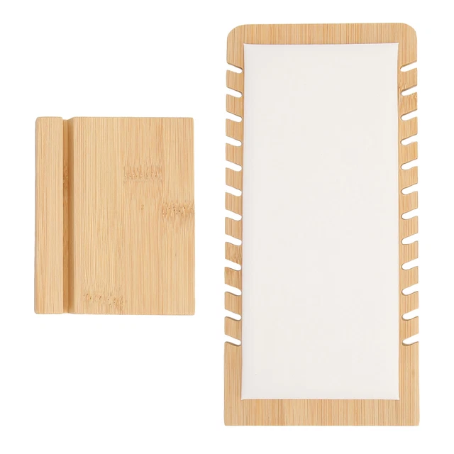 12 Fente Collier De Bambou Support D'affichage Panneau PU Blanc Vertical Porte-b