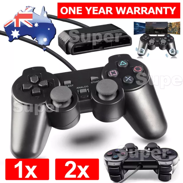 2 PCS Dual Shock Gamepad Joystick Wired Game for Playstation 2 PS2 Controller