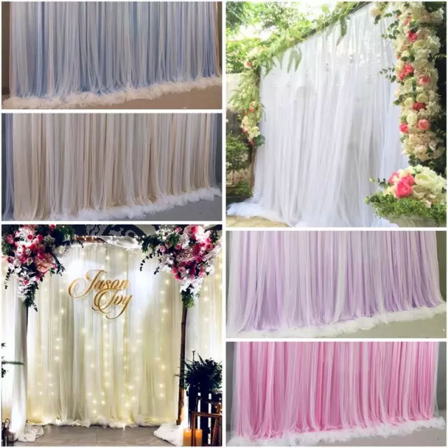 Mariage Backdrop Rideau Rose Tulle Filet Glace Soie Suspendu Arrière-plan