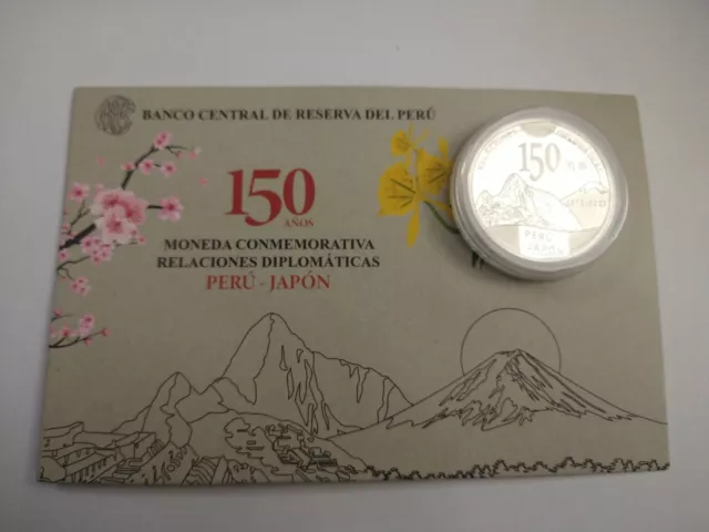 2023 Perú Conmemorativa 150 Años Relaciones Diplomáticas Peru- Japon Plata 925