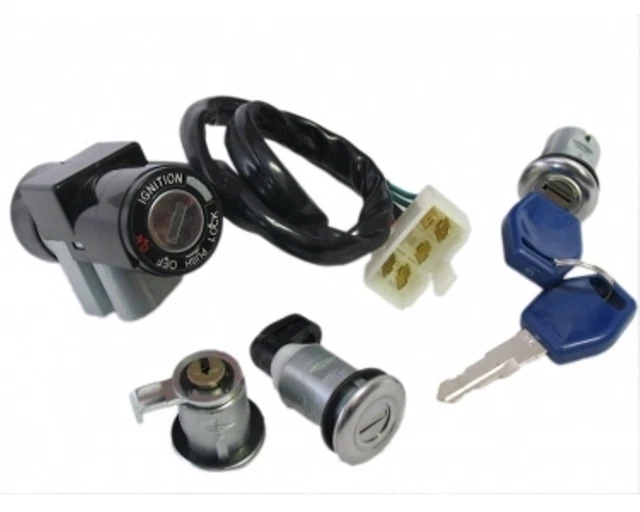 KIMISS Set Blocco Accensione Completo Con Chiavi Per Yamaha Virago XV125 XV250 XV535 - Serrature Serbatoio, Casco E Bauletto