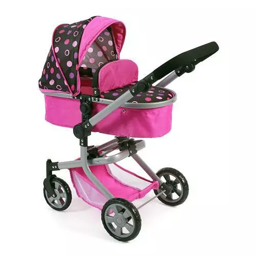 Bayer Chic 2000 595 48 Combi-doll pram "MIKA", Pinky Balls