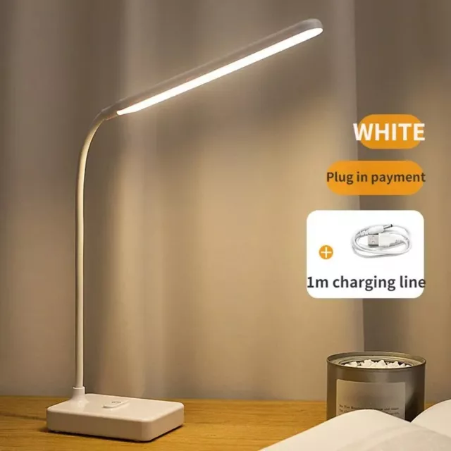 Dimmable LED Desk Lamp with Rechargeable Battery and Adjustable Brightness