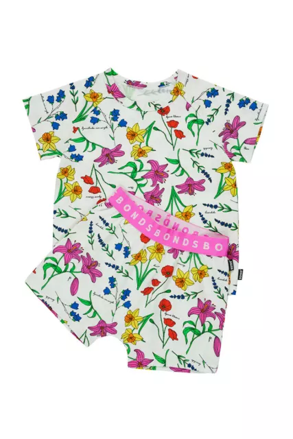 Bonds Kids Sleep Short Sleeve Short PJ Set sizes 1 2 3 5 6 7 8 Botanic Floral