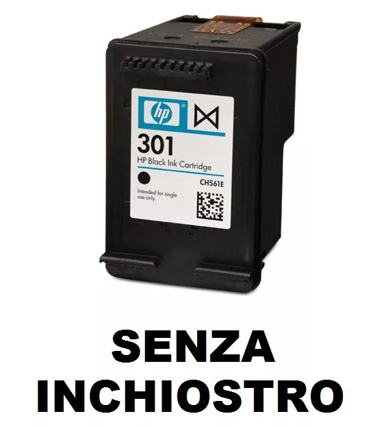 Cartuccia HP301 nero senza inchiostro.Cartucce originale vuota 301 black ch561EE