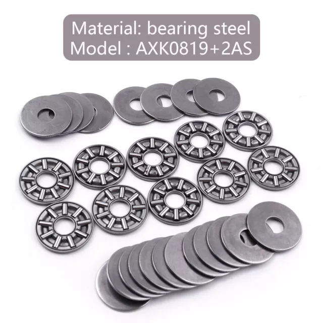 10pc 3 Part Needle Roller Thrust Bearing AXK0619 0819 0821 1024 1528 1730 Series