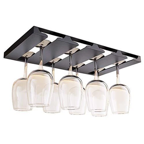 Wine Glass Holder Under Shelf or Cabinet, Stainless Steel 16.5 Inch