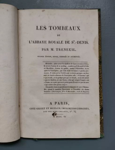 M. Treneuil - Les Tombeaux de l'Abbaye Royale de St-Denis - Poème élégiaque 1806