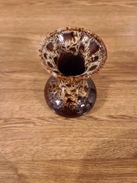 Fosters Pottery Bud Vase -Brown Glaze 2