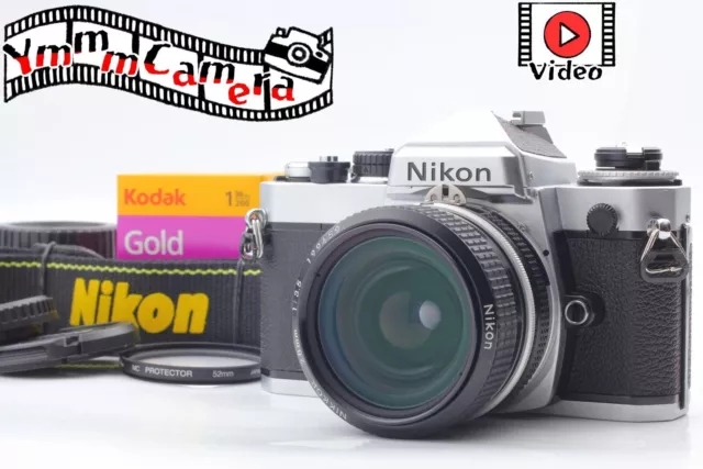 [Cerca de MINT con correa] Cámara de película SLR Nikon FE de 35 mm Lente...