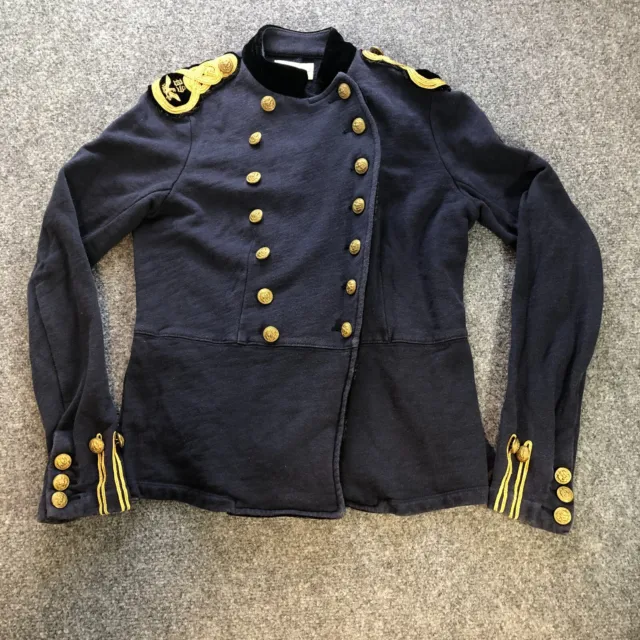 Ralph Lauren Denim Supply Womens XS Blue Officer Military Jacket Civil War