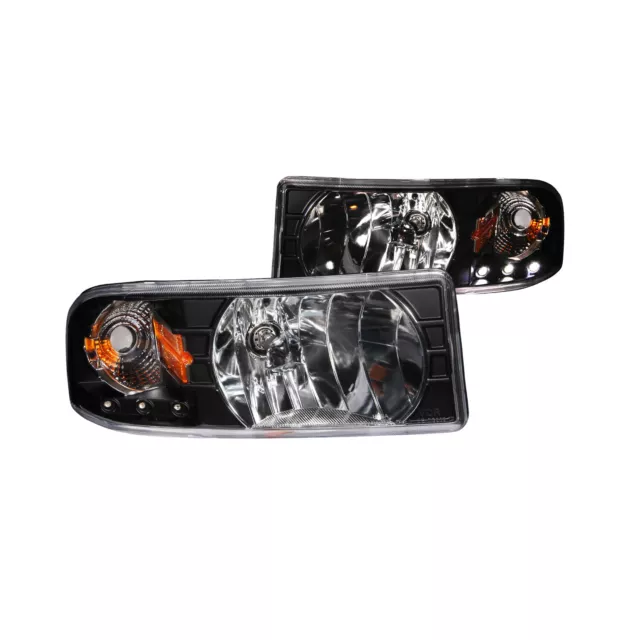 Anzo For 94-01 Dodge Ram 1500 Crystal Headlights Black w/L.E.D. 1pc 111205