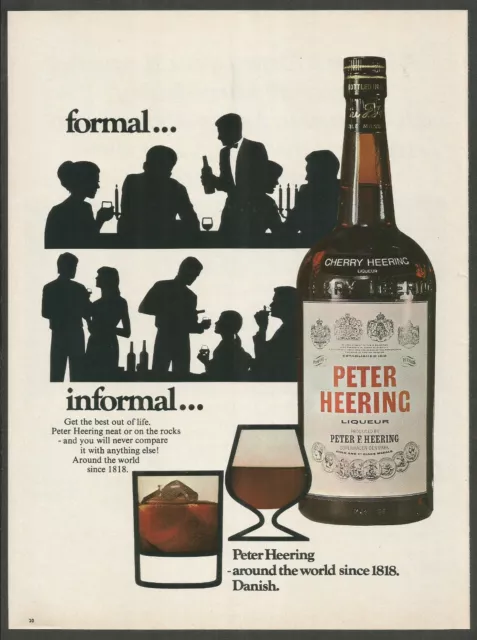 PETER HEERING CHERRY LIQUEUR from Denmark Since 1818 - 1973  Vintage Print Ad