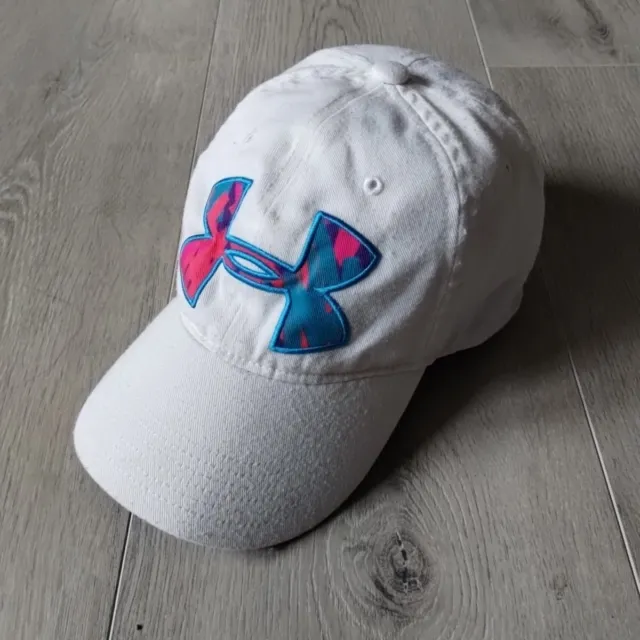 Under Armour Youth Hat Baseball Cap White Blue Pink Cotton Adjustable Strap UA