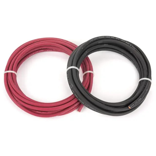 EWCS 4 Gauge Premium Extra Flexible Welding Cable 600 Volt 20 Feet Each Black+Re