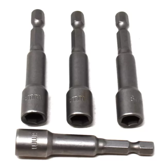 5 Pieces of 8mm, 5/16" Magnetic TEK SCREW Nut Socket Driver Bits