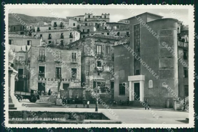 Vibo Valentia Pizzo Calabro Edificio Scolastico PIEGA Foto cartolina RT0286