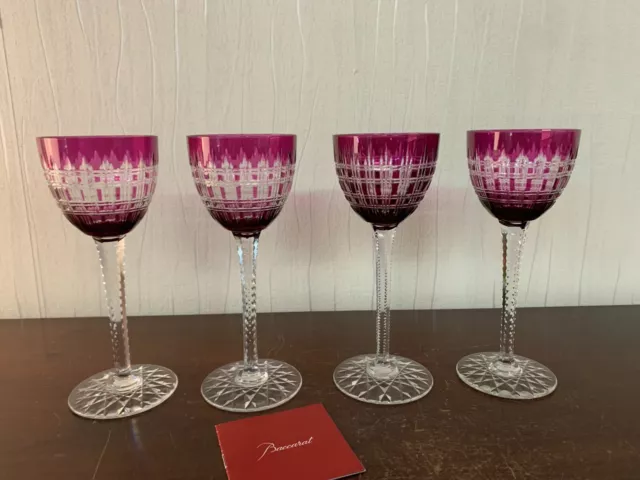 Lot 2 verres à vin couleur modèle Cavour en cristal de Baccarat (prix des deux) 3