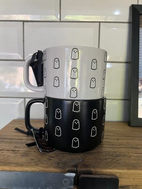Tkmaxx Halloween Ghost tazza da caffè coppia stack articolo raro