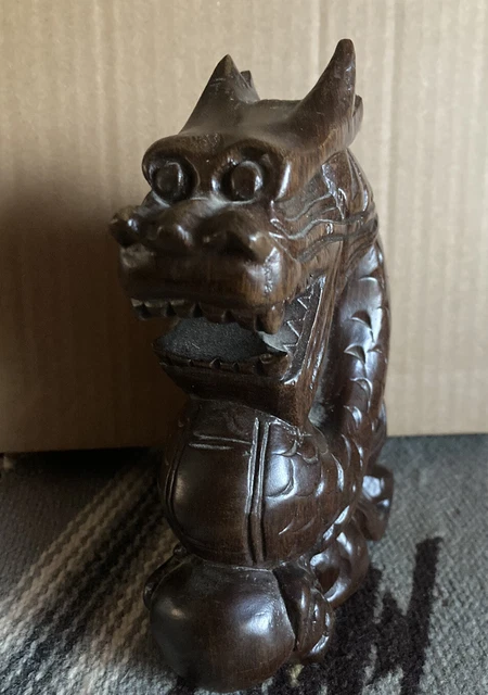 Vintage Dragon Carved Wooden Wood Salvage