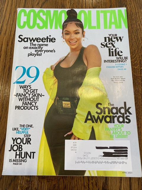 COSMOPOLITAN MAGAZINE APRIL 2021 - Saweetie fashion cosmo mag icy hip
