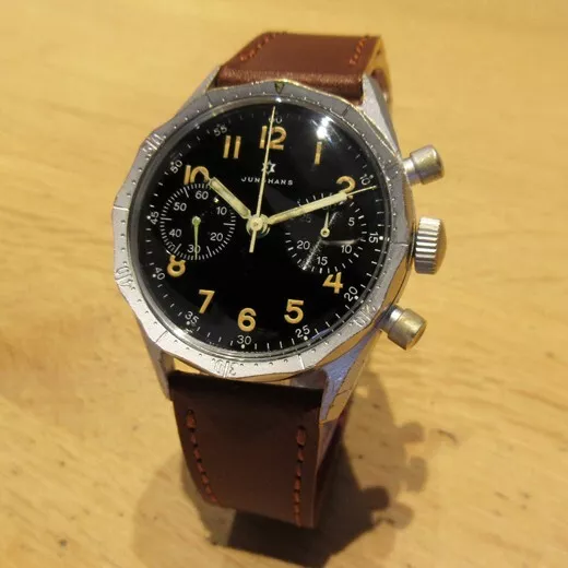 UNGHANS West German Air Force Chronograph 1950 Cal.Junghans88 Plating & SS 38 mm