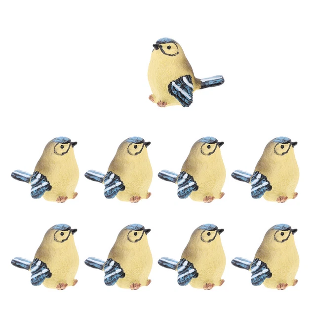 9 Pcs Künstliche Vogelfiguren Statue Gartenvögel Hausschmuck