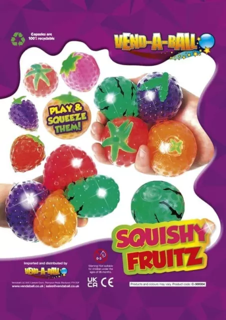 50mm Toy Vending Capsules - Squishy Fruitz x 100 , Party bag favours, etc.